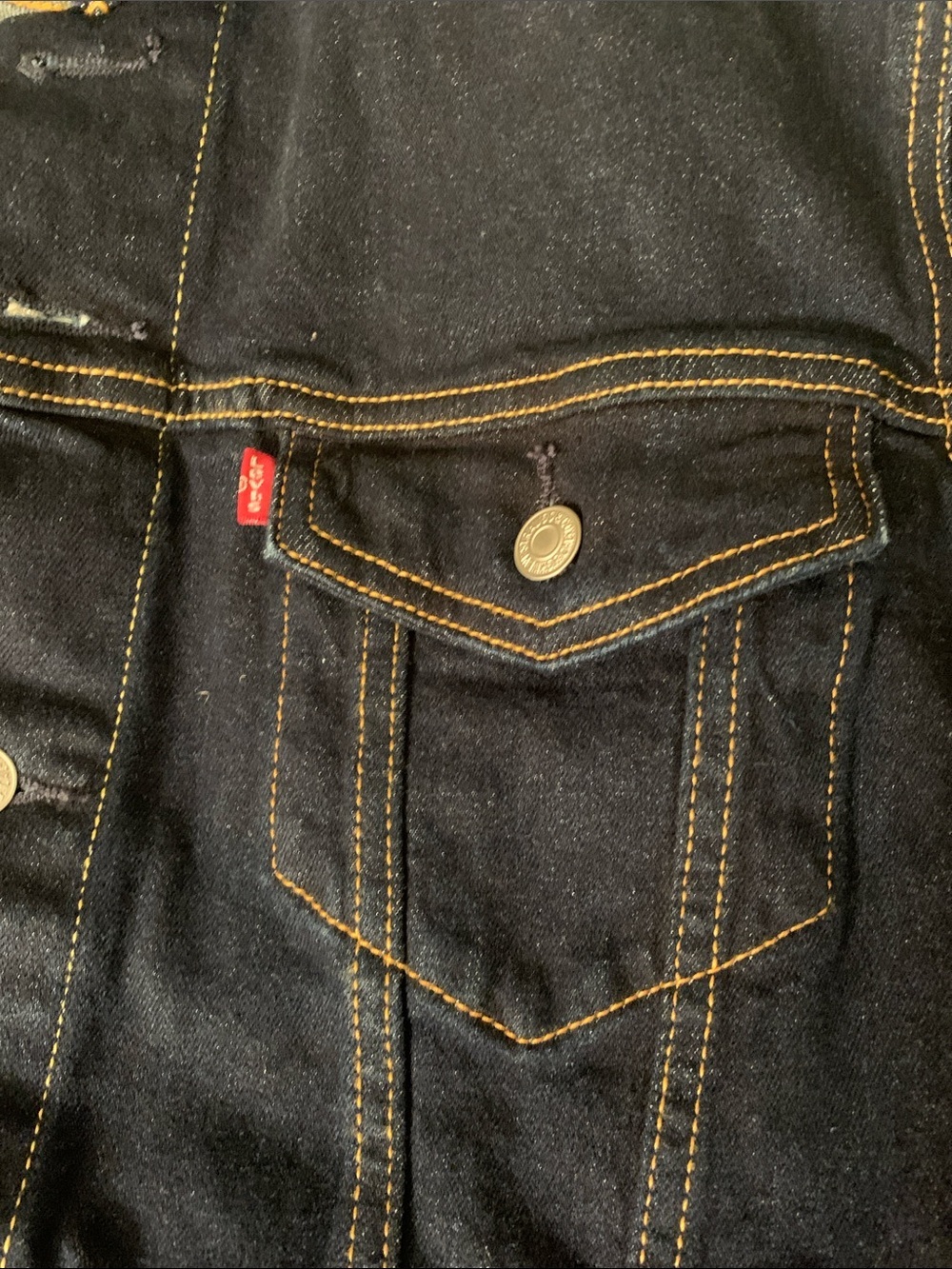 Levi's Men's Navy Blue Denim Jacket - Classic Trucker Style - Picture 7 of 10